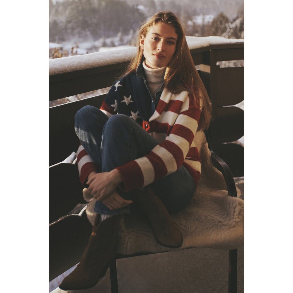 Tuckernuck American Flag Lindsey Cardigan Sweater NWT - Picture 4 of 11